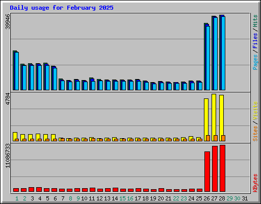 Daily usage for February 2025