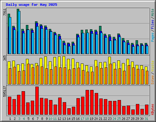 Daily usage for May 2025