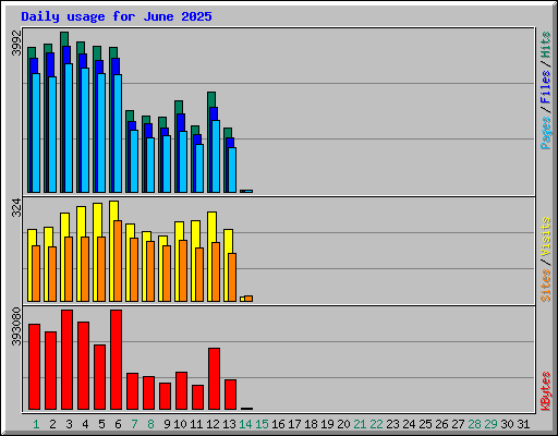 Daily usage for June 2025