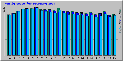 Hourly usage for February 2024