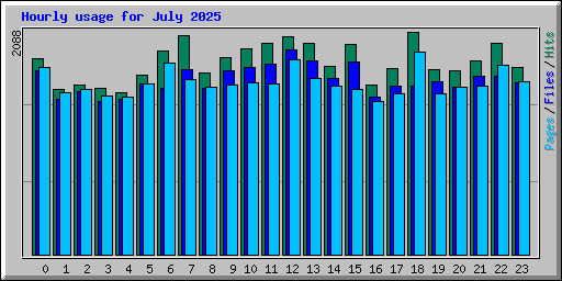 Hourly usage for July 2025